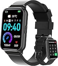 Smart Watch Fitness Tracker Make/Answer calls for Women Men with Heart Rate Blood Oxygen Sleep Monitor Sports Modes Step Calorie Counter IP68 Waterproof for Android Phones iPhone (Rectangle, Black)