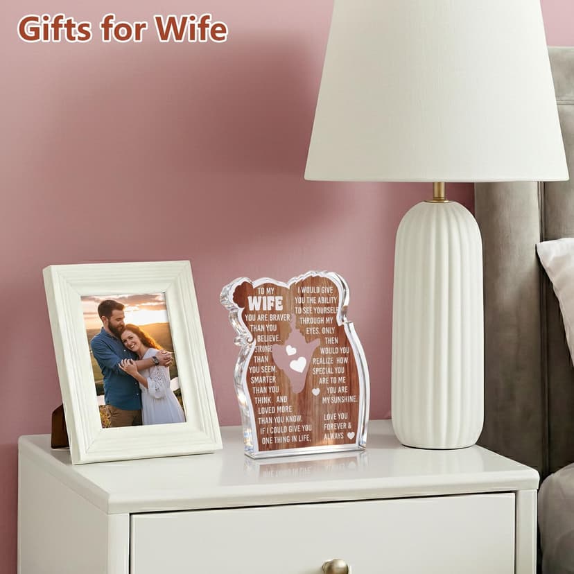 Wife Romantic Anniversary Wedding Gifts for Wife I Love My Wife Birthday Gift Ideas for Women Best Wife Present Gifts for Wife Anniversary Birthday Gifts Ideas to My Wife, Acrylic Sign B0DCBFFQ2X