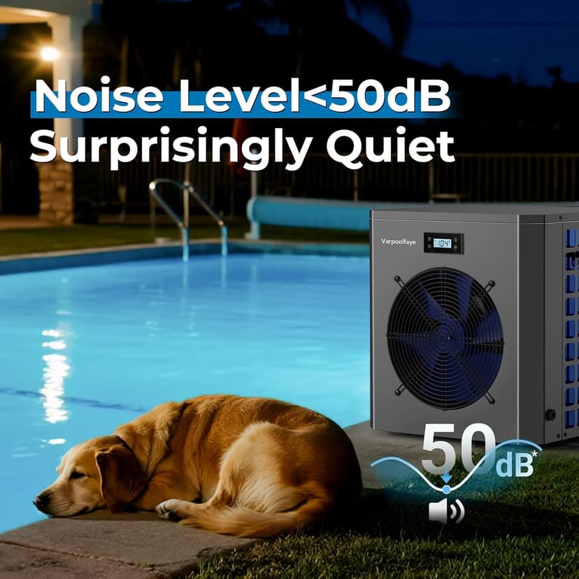 16000 BTU Swimming Pool Heat Pump 5000 Gallon Electric Pool Heater for Above Ground Pool 5KW Heating or Cooling WiFi Control Timer Pool Heater 120V 60Hz