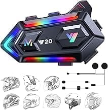 FEYA Motorcycle Helmet Speakers High Battery Life Helmet Headphone IPX6 Automatic Answer/Call Music Control/Intelligent Noise/Wake up Siri, 2 Different Types of Mic - Compatible with All Helmets - Y20