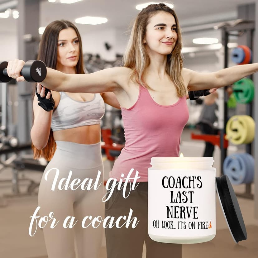 Niyewsor Soccer Coach Gifts, Lavender Scented Soy Wax Candle, Best Coach Christmas Gifts from Basketball/Baseball Team, Thank You Gift for Fitness/Athletic/Personal Trainer, Handmade, 7oz