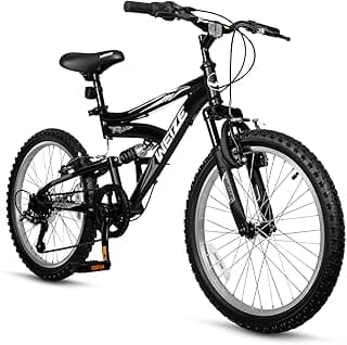 WEIZE Kids Mountain Bike, 20 24 inch Kids' Bicycles for 6-14 Years Old Boys Girls with Dual Full Suspension, 6 Speeds Drivetrain, High-Carbon Steel Frame, Ideal for Young Riders and Adventurers