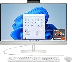 HP 27 inch All-in-One Desktop PC, FHD Display, AMD Ryzen 7 7730U, 32 GB RAM, 1 TB SSD, AMD Radeon Graphics, Windows 11 Home, 27-cr0012 (2024)
