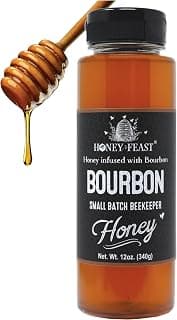 HONEY FEAST Bourbon-Infused Sweetener 12 oz | Artisanal Small-Batch Raw Blend | Ideal for Bourbon Enthusiasts & Gourmets B086RMJKQ9