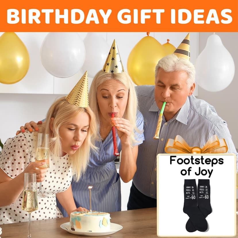 HAPPYPOP 50TH 60TH Birthday Gift Ideas - Men Birthday Socks for 50 60 Year Old Man Dad Him