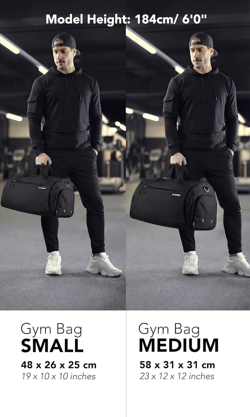 Fitgriff Gym Bag for Men & Women with Shoe & Wet Compartment - Duffle Bag for Travel, Sports, Fitness & Workout