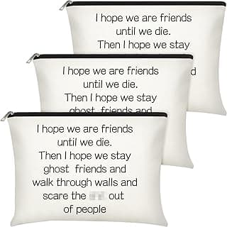 Frienda 3 Pcs Good Friend Gifts Cosmetic Bag for Women Friendship Makeup Bag Travel Cases for Birthday Graduation Moving Away Christmas Bestie Soul Sister(Trend Style)