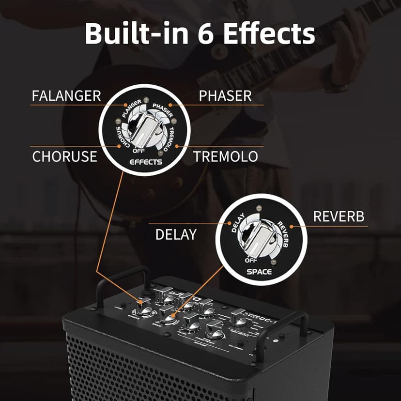 JOYO 15W Portable Guitar Amp Combo | 9 Preamp Models + Looper, Drum Machine, Modulation, Delay & Reverb | Rechargeable Battery | Digital Modeling | for Practice, Solo & Small Gigs (DC-15S)