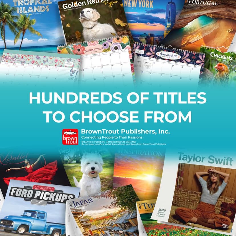 Electric Guitars | 2025 12 x 24 Inch Monthly Square Wall Calendar | Foil Stamped Cover | Plastic-Free | BrownTrout | Instrument Entertainment