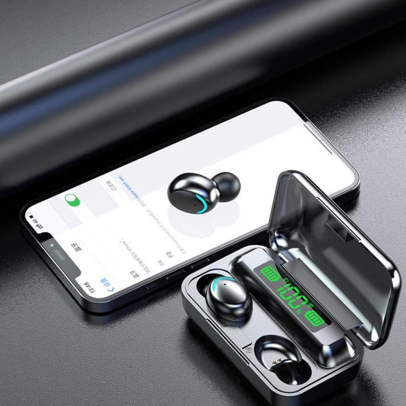 BSWLMDD Wireless Earbuds, Bluetooth 5.3 Headphones, Touch Control Noise Cancellation, HiFi Stereo with LED Display Charging Case, Suitable for Fitness/Running/Work