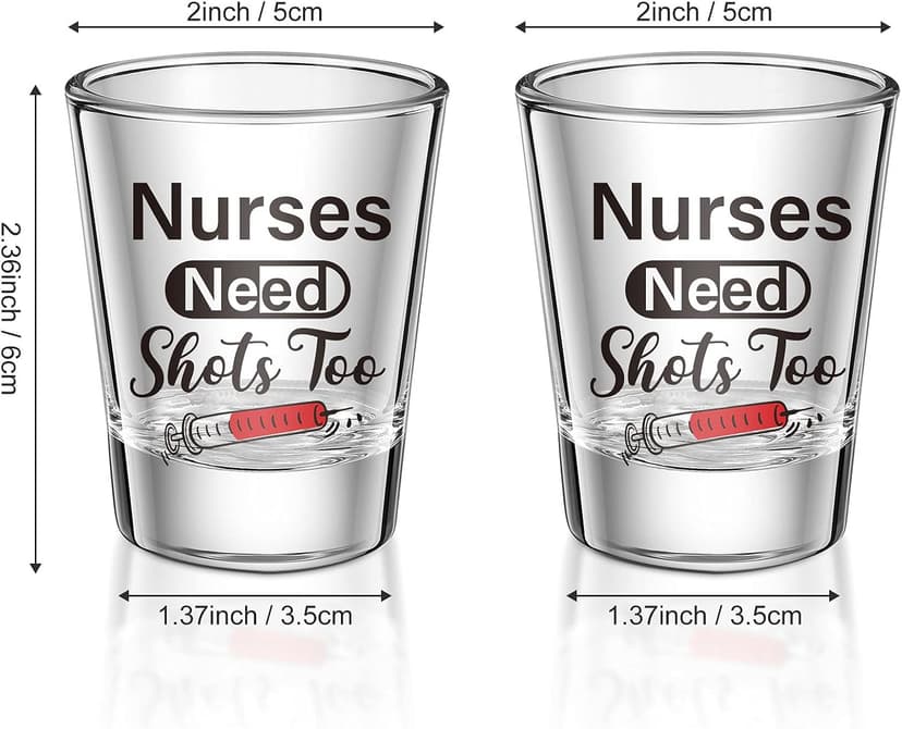 Funny Medical Gifts for Women, Humorous Shot Glass with Slogan, Nursing Graduation Party, Nurses Day Celebration Patelai 2 Pcs Nurse Shot Glasses 2.36 X 1.97 Inch Nurse Theme 2 Oz B093PZK2GF
