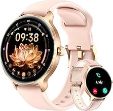 Smart Watch for Women, 1.27" AMOLED Screen Smartwatch with Answer/Make Call for iPhone/Android/Samsung, Fitness Tracker with 120+ Sport Modes, Heart Rate/Sleep/Health Monitor, IP68 Waterproof, 2 Bands