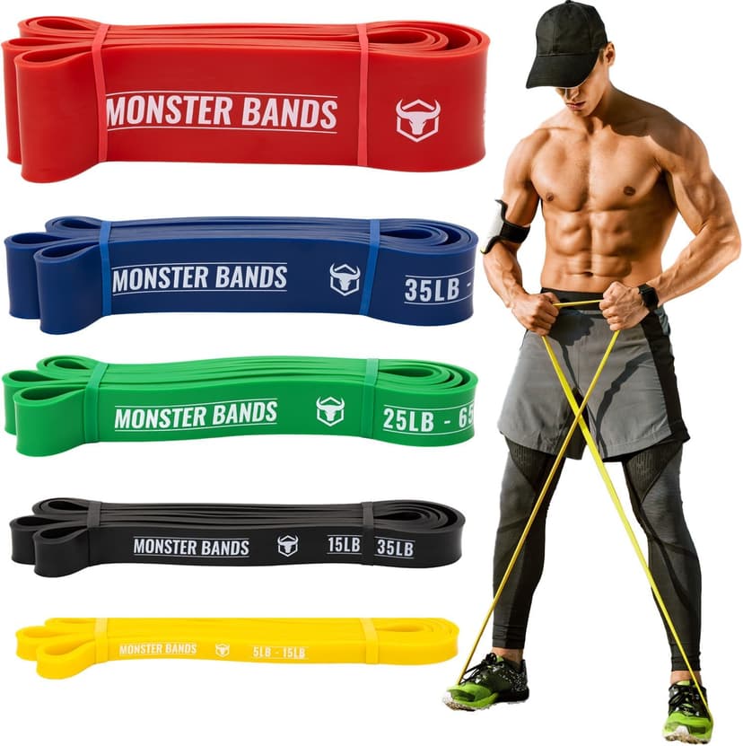 Pull Up Bands, Resistance Bands (Set of 5) – Pull Up Assistance Bands Set – Exercise Workout Bands for Working Out, Strength Training, Stretching & Physical Therapy