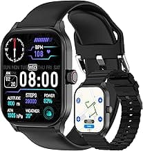 Smart Watch with Built-in GPS and Offline Maps, 1.96" HD Display, Answer/Make Calls, 100+ Sport Modes, Heart Rate/Sleep/SpO2 Monitor, Fitness Activity Tracker for Android and iPhone, 2 Bands, Black