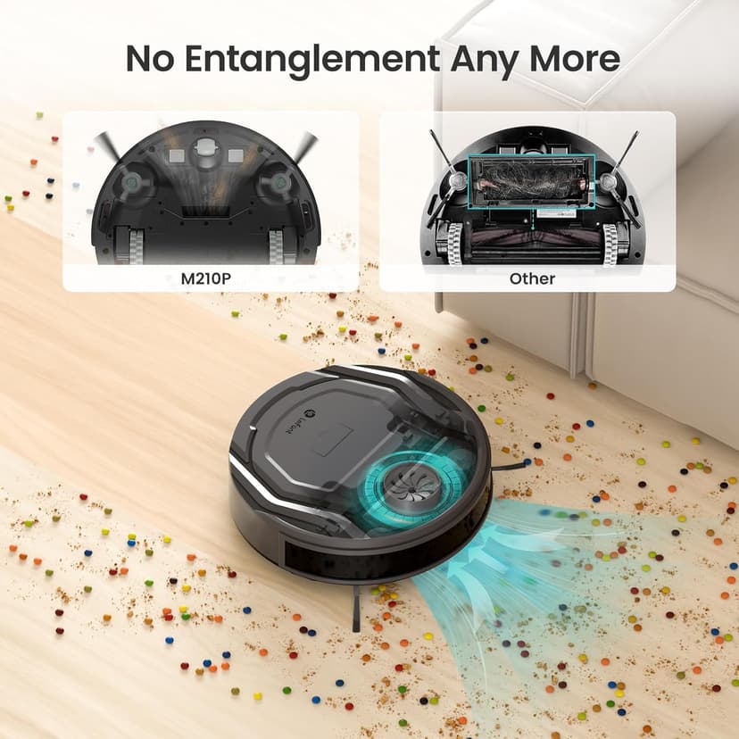 Lefant M210 Pro Robot Vacuum, 4000Pa Suction, 200 Mins Runtime, Quiet, Ultra-Slim, Self-Charging Robotic Vacuum Cleaner, WiFi/App/Alexa Control, Ideal for Pet Hair & Hard Floors