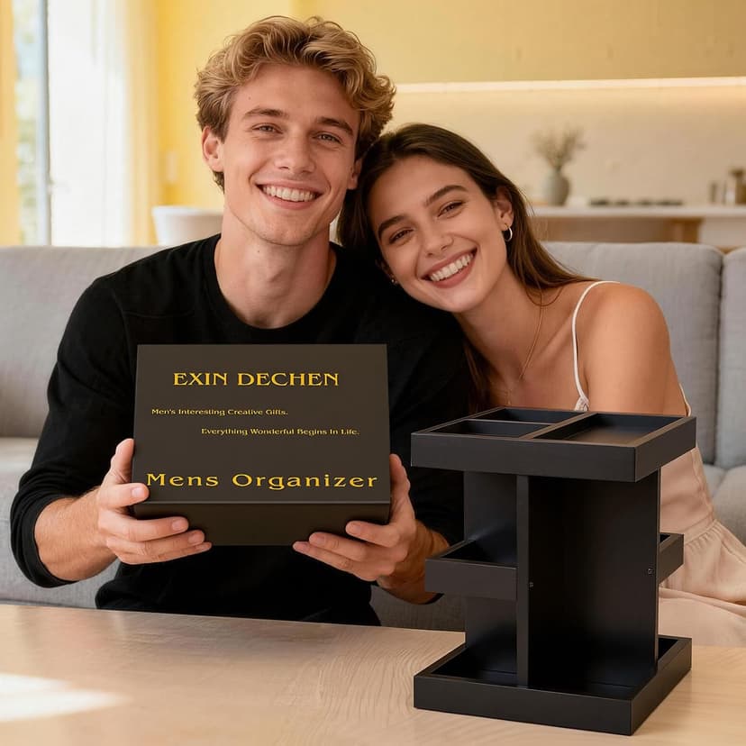 Wooden,Rotating,Perfume Organizer,Anniversary Idea for Husband,Mens Organizer,for Boyfriend,Brother,Dad Birthday Gift for Him EXIN DECHEN Cologne Organizer for Men,Cologne Stand,Birthday Gifts for Men B0F18ZM7JL