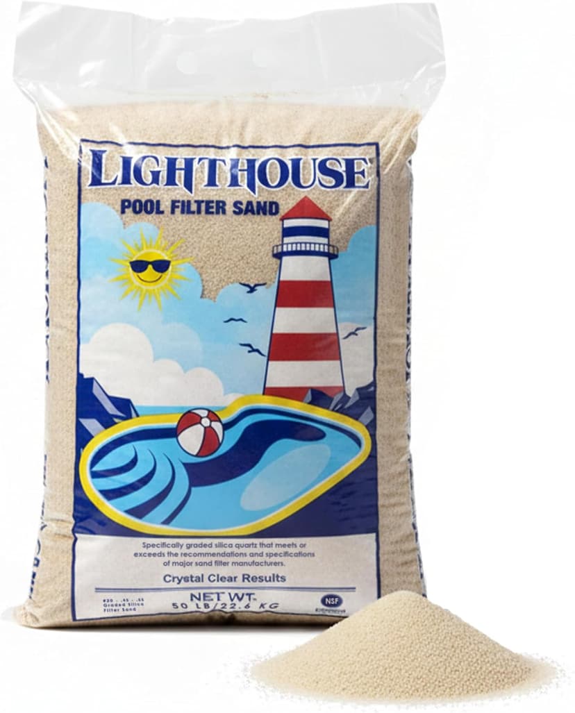 U.S. Silica 50 Pound Pool Filter Sand, Safe and Odorless Crystalline Silica Filtration Media for Swimming Pool Systems Maintenance