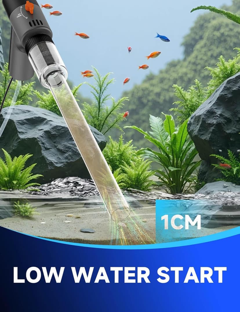 VIPASKA Electric Aquarium Gravel Cleaner Kit with High Pressure Strong Suction, 6-in-1 Multifunction Fish Tank Vacuum Cleaner and Water Changer for Aquarium, Gravel Vacuum with Sand Filter Tools