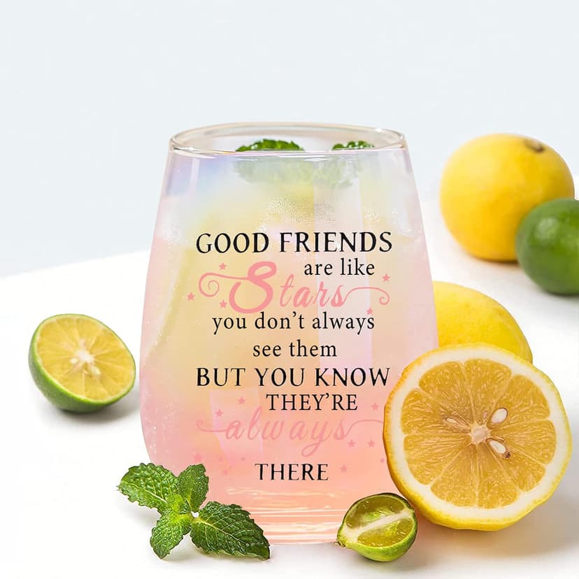 Yalucky Friendship Gifts for Women Wine Glasses Drinking Personalised Birthday Gifts for Friend Men Special Friends Gift Leaving Gift for Her Colleague Best Friend B0C69J45XJ