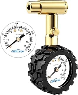 GODESON 1.5-Inch Bike Tire Pressure Gauge, Dual-Valve for Presta & Schrader Valves, 0-160 PSI/11 BAR with Gear Protection Sleeve, Fits MTB, Road, E-Bikes, Motorcycles & Trucks