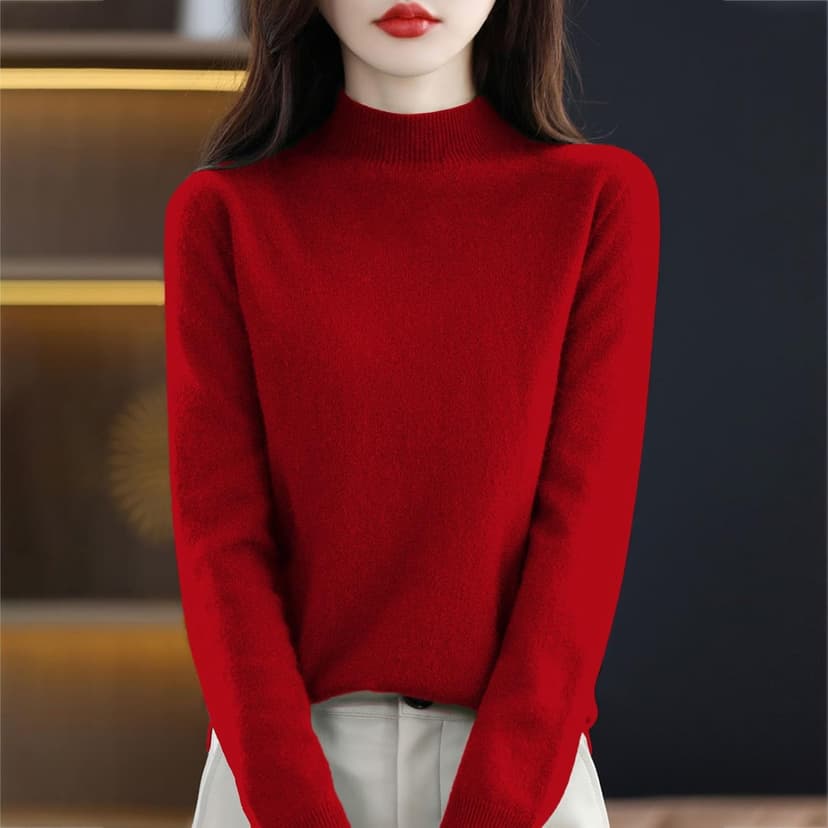 HUEAHDOU Cashmere Sweaters for Women Long Sleeve Crewneck Soft Warm Pullover Tops Casual Lightweight Oversized Knit Sweater