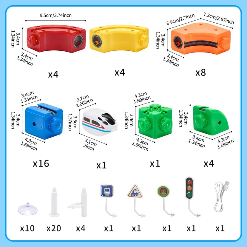 Electric Train Set for Kids, 81 Pcs Building Toy Train Track Gravity-Defying 3D Embedded Layouts & Motorized Car,STEM Gifts for Boys and Girls Ages 4-6 5-7 6-8