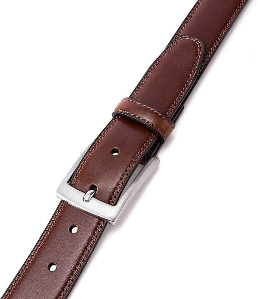 MILORDE Men's Genuine Leather Dress Belt, Handmade, 100% Cow Leather, Fashion & Classic Designs for Work Business and Casual