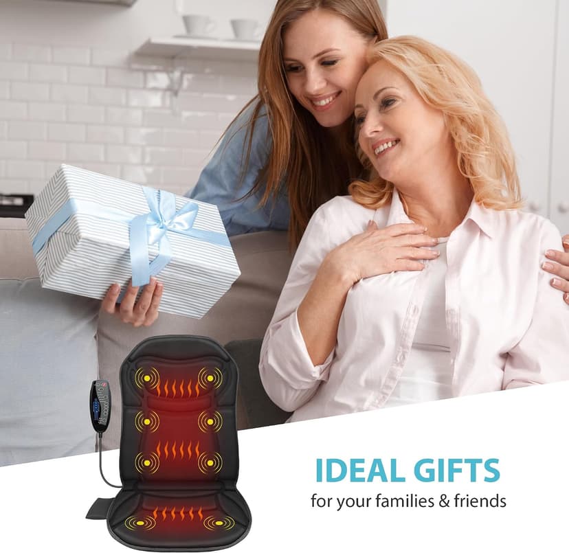 5 Modes, 4 Intensities, 2 Heat Levels, Vibration Chair Pad for Desk Workers Home Office Chairs Recliner Relaxation Gifts CuPiLo Back Massager with Heat, Vibration Massage Seat Cushion for Chair B0C5Q7P3Z8