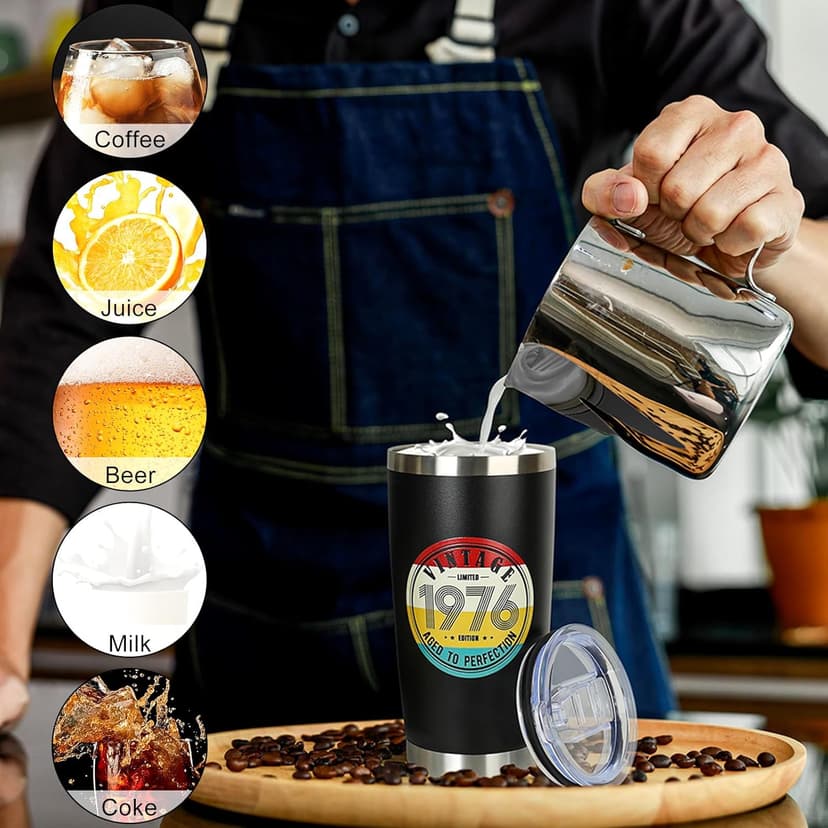 50th Birthday Gifts for Women Men - 1975 50th Birthday Decorations Gifts Ideas for Her Him - 50 Year Old Birthday Gift for Men Women Turning 50 Gift Ideas - 20oz Stainless Steel Tumbler