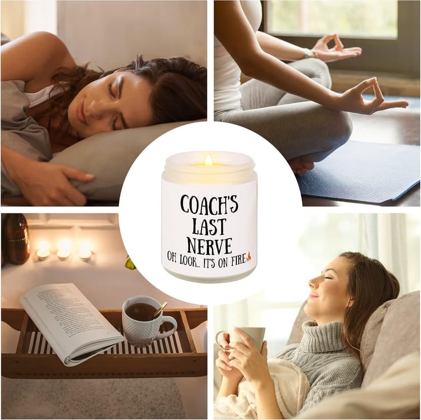 Niyewsor Soccer Coach Gifts, Lavender Scented Soy Wax Candle, Best Coach Christmas Gifts from Basketball/Baseball Team, Thank You Gift for Fitness/Athletic/Personal Trainer, Handmade, 7oz