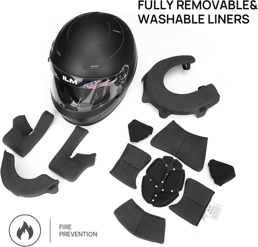 ILM Snell SA2020 Full Face Auto Car Racing Helmets for Men and Women Model 760(Matte Black, L)