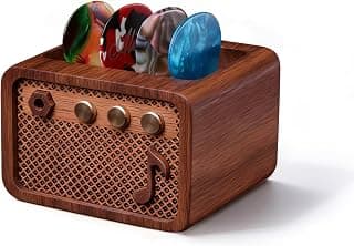 CoolGift Mart Guitar Pick Holder, Walnut Wood Amp Styled Guitar Pick Case for Picks Storage and Display, Guitar Gifts Accessories for Men Guitarists Guitar Players Music Lovers B0DPKMHK5J