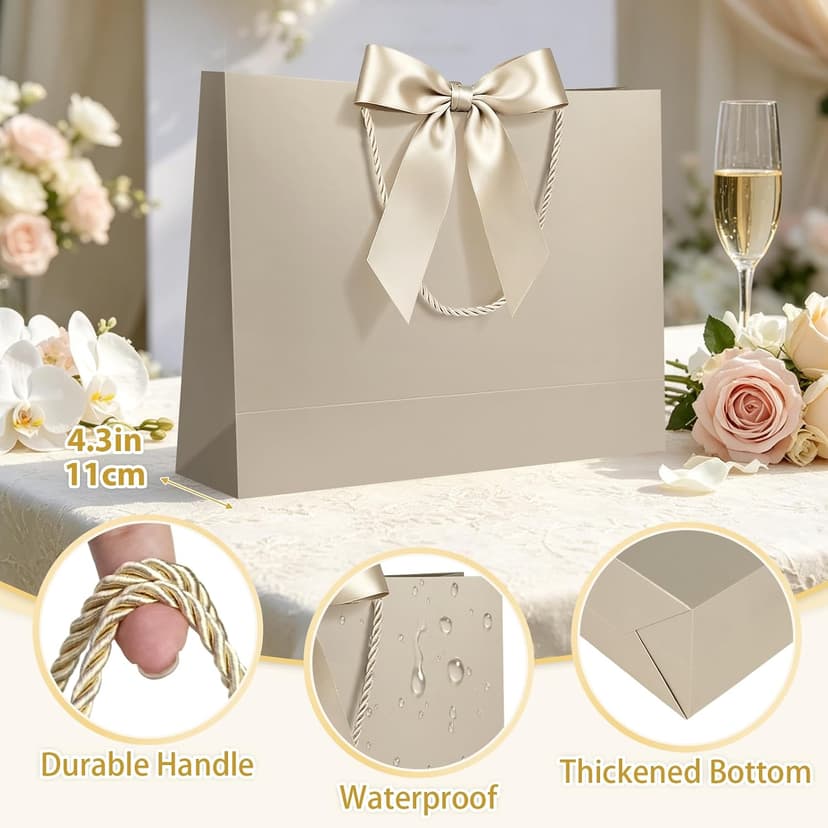 JMANNI Gift Bag, 1PCS Gift Bags Large with Ribbon and 1 Greeting Cards 2 Tissue Paper, Portable Paper Gift Bag with Handles, Birthday Gift Bags,Present Bags for Wedding Party Mothers Day