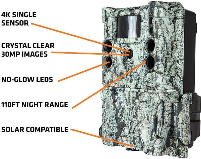 Bushnell Trail Camera CORE S-4K, No-Glow Game Camera with 4K Video and 1.5” Color Viewscreen