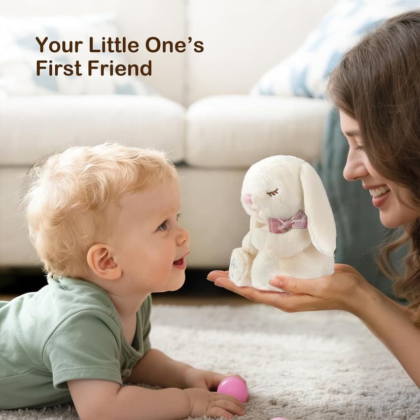 MyMateZoe Baptism Gifts for Girl, Great Christening, Dedication and Baptism Gift Set for Girl and Newborn Baby, Includes 7" Praying Bunny Plush Toy and Let Us Pray Baby Book in Keepsake Gift Box B0FP4P46HC