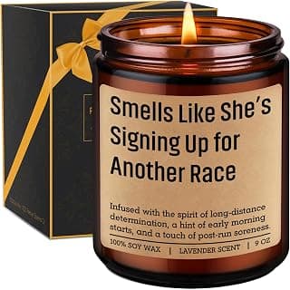 Track and Field, Cross Country, 5K Run, Half Marathon Essentials, Christmas, Birthday, Running Gifts for Marathon Runner, Mom GSPY Candle, Gifts for Runners, Running Accessories for Women, Female, Girl B0FD9S4K1G