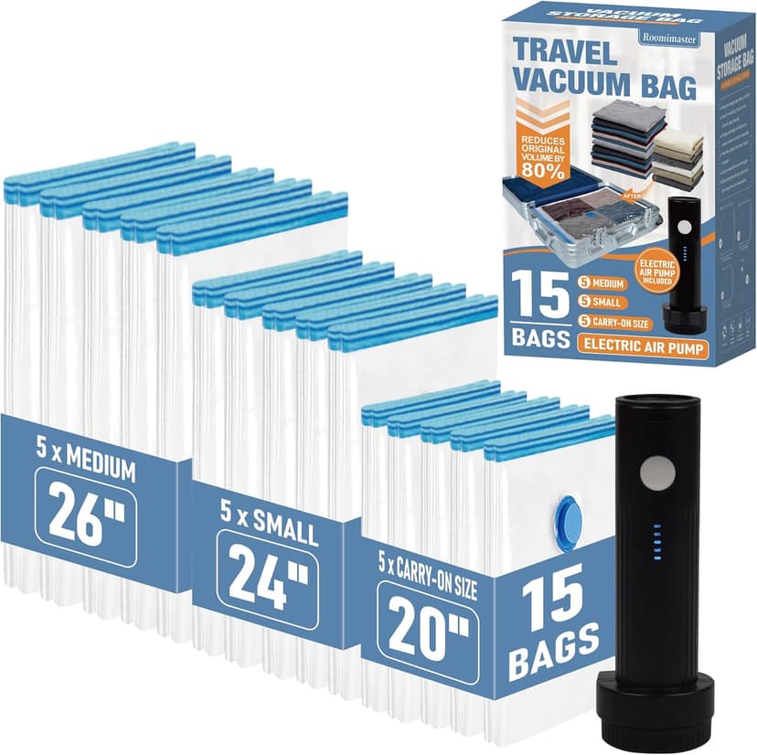 15 Space Saver Bags with Electric Pump