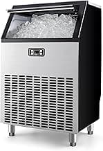 EUHOMY Commercial Ice Maker Machine, 200lbs Daily Output, Under Counter ice Machine with 65lbs Ice Storage Capacity, Perfect for Home/Bar/Restaurant/Outdoor Activities(Stainless Steel)