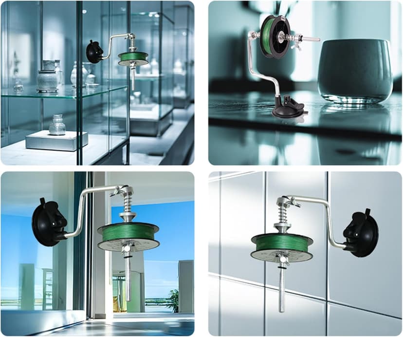 Fishing Line Spooler – Portable Table Mounted Reel Spooler for Spinning & Baitcasting Reels – Adjustable to Fit Multiple Size Spools-Fishing Line Remover Gifts for Men (Clips and Suction Cups)