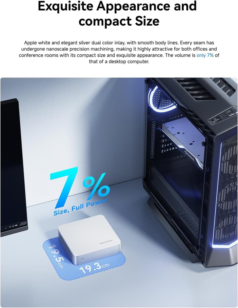 MINISFORUM AI Mini PC M1-1295 Barebone with Intel Core i9-12950HX (16C(8E+8P)/24T, up to 5,0 GHz), Mini Computer DDR4 RAM PCIe4.0 SSD, Dual Display with HDMI 2.1/DP, 5X USB Ports, WiFi 6E,BT 5.2