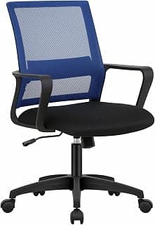 PayLessHere Gaming Chair Ergonomic Computer Chair Office Chair Video Game Chairs with Lumbar Support Desk Chair Armrest Mid Black Cushion Swivel Rolling Chair with Wheels for Home Office (Blue)