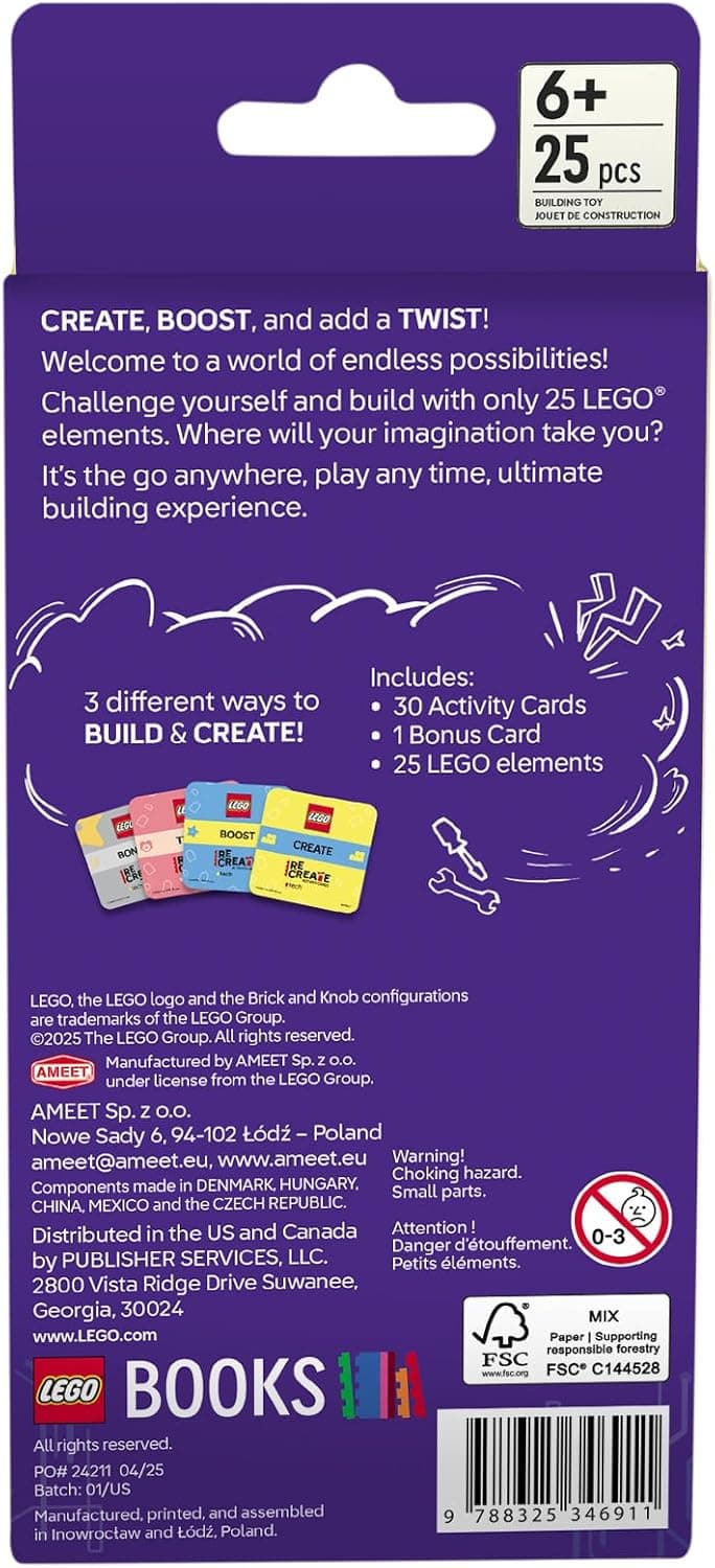 LEGO Recreate Activity Cards – Tech | Build & Play Game with 30+ Activity Cards & 25 LEGO Elements | Ages 6+