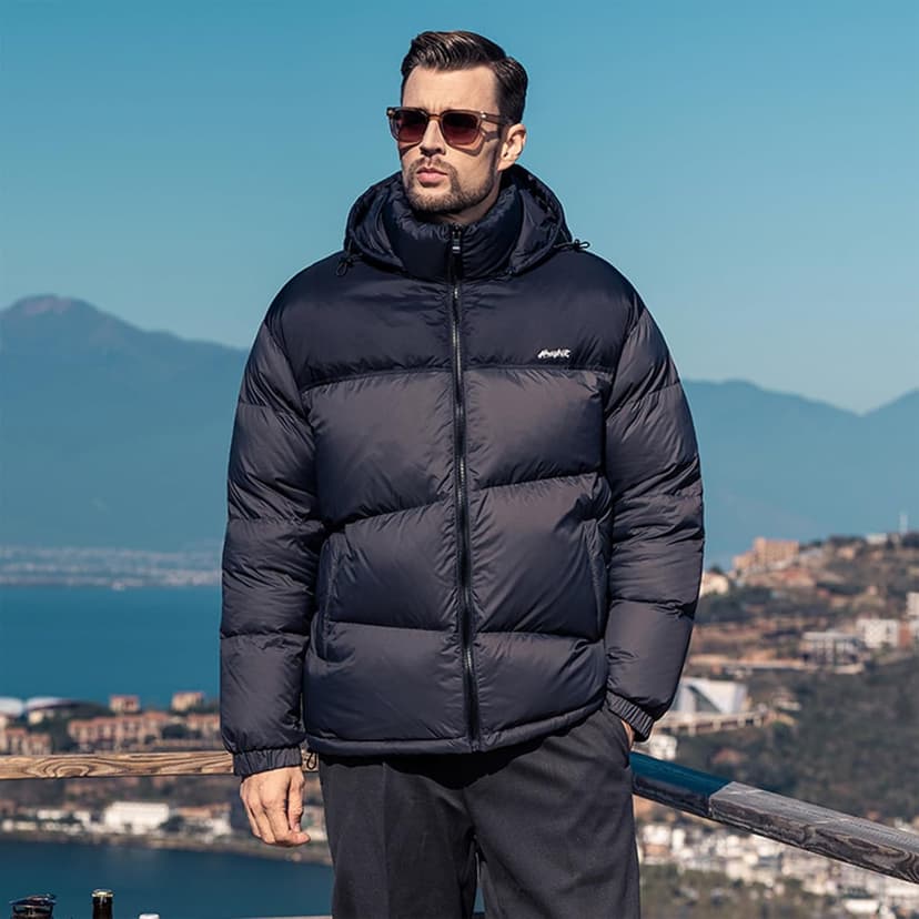 ZVX Goose Down Jacket, Warm and Soft Goose Down Jackets Men,Waterproof Windproof Unisex Down Jacket