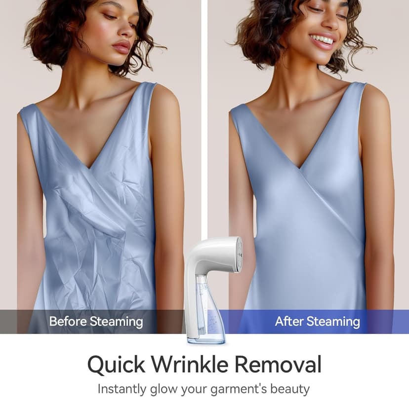 HiLIFE Upgraded Steamer for Clothes, Handheld Portable Design, 1100W Powerful Steam, 300ml Larger Tank & No Leak Design, 30S Fast Heat-up, Quick Wrinkle Remover, Compact Size for Travel, ONLY 120V