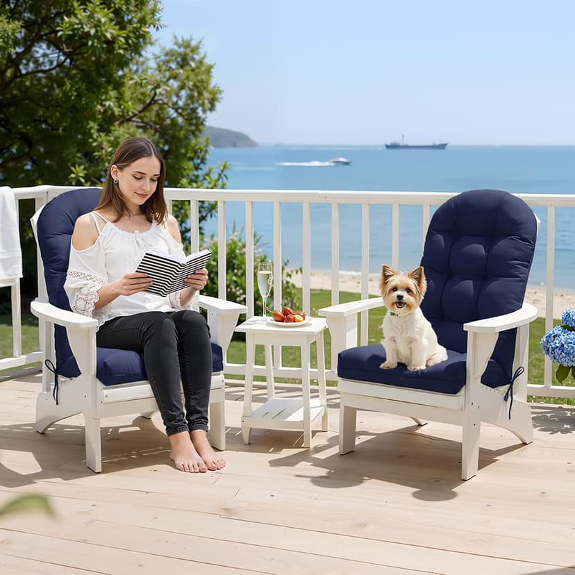 Gnostik 2 Pcs Outdoor Adirondack Chair Cushion 47x19.2x4 in, Floral Waterproof Indoor/Outdoor Thicken Larger High Back Outdoor Chair Cushions Lounge Cushion Replacement Cushions for Patio Furniture
