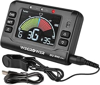 Wegrower Metronome Tuner, Rechargeable 3 In 1 Digital Metronome Tuner Tone Generator for Guitar, Bass, Violin, Ukulele and Chromatic,Clarinet, Trumpet, Flute, Tuners for All Instruments