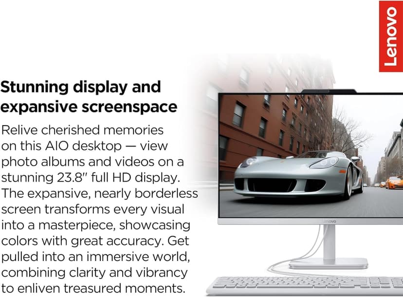 Lenovo IdeaCentre 24" FHD All-in-One Desktop Computer with Lifetime Office 365 for The Web • 16GB RAM • 512GB SSD • Intel Core • Wired Keyboard and Mouse • Windows 11