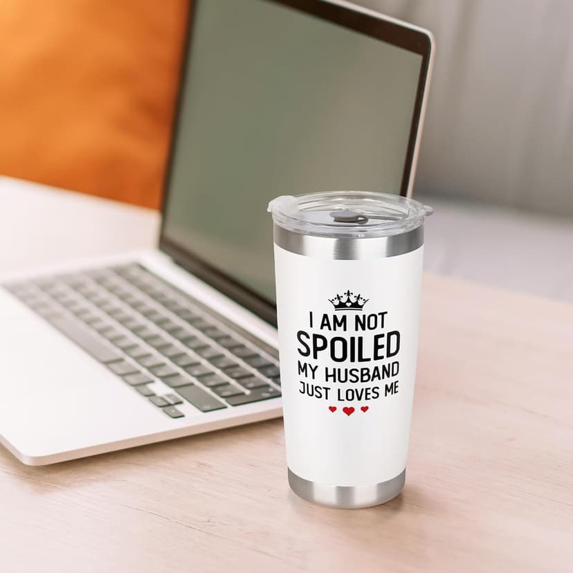 Gifts for Wife - Wife Gifts from Husband - Wedding Anniversary for Women, Valentines, Birthday Gift Ideas, Mothers Day, Christmas Gift for Her - Romantic Cup for Her - 20 Oz White Tumbler