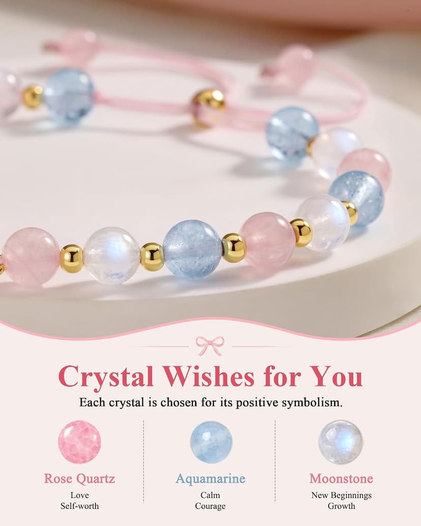 UPROMI 8/9/10 Year Old Girl Birthday Gifts - Bow Crystal Bracelet B0HD6CWC7K