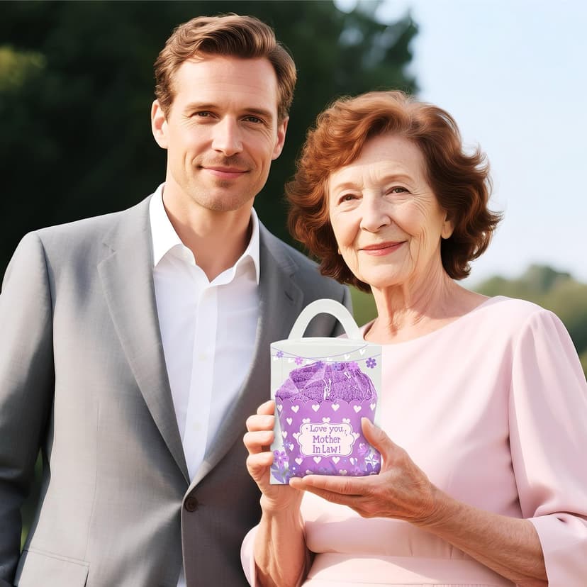 HAPPYPOP Gifts for Mother in Law - Mothers Day Socks Keychain with Greeting Card, Mom in Law Birthday Gifts Christmas Stocking Stuffers